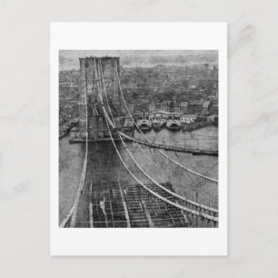 1870s New York City Brooklyn Bridge Construction Briefkaart