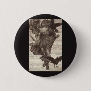 1871 Odin, Noordse God van Wisdom Ronde Button 5,7 Cm