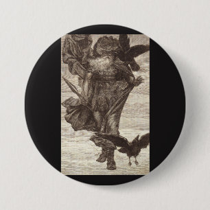 1871 Odin, Noordse God van Wisdom Ronde Button 7,6 Cm