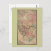 1872 Brooklyn Map - New York City, Queens Briefkaart (Voorkant / Achterkant)