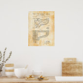 1872 Steinway Piano Forte Patent Poster (Keuken)