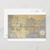 1873 Carte des États-Unis d'Amérique (Devant / Derrière)