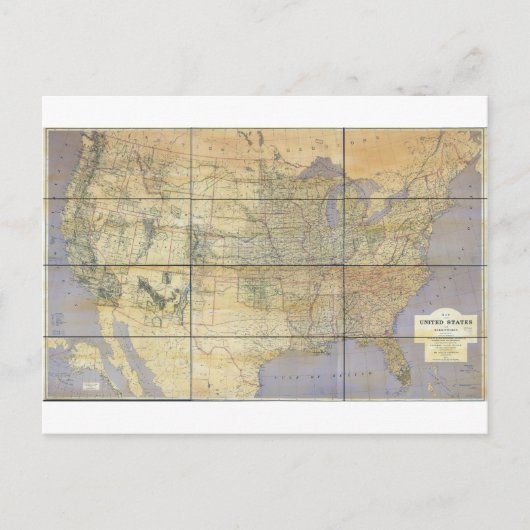 1873 Carte des États-Unis d'Amérique (Devant)