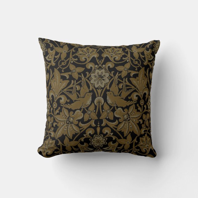  1873 Vogels en bloemen "Chandos" patroon Kussen (Voorkant)