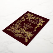  1874 Botanische Bloemengrens Folie Uitnodiging (Gedraaid)