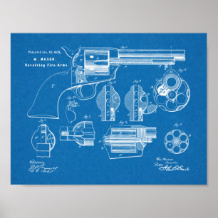 1875 Pistool Revolver Patent Art Drawing Print