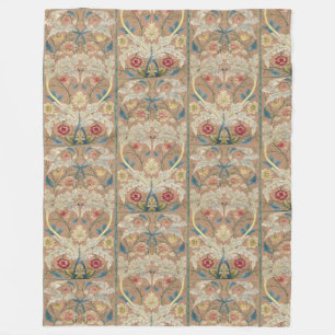 1875  William Morris Floral Embroidery Fleece Deken