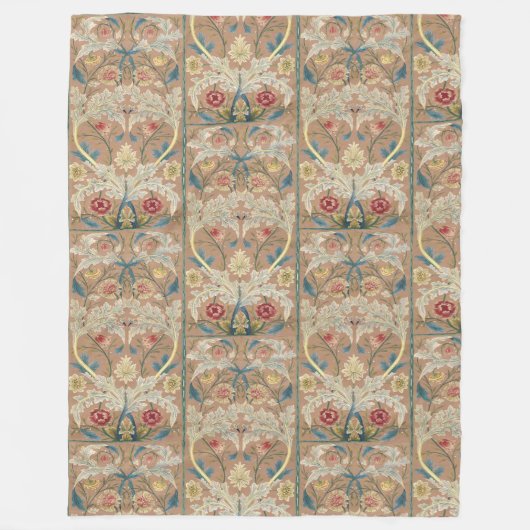 1875  William Morris Floral Embroidery Fleece Deken (Voorkant)