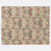 1875  William Morris Floral Embroidery Fleece Deken (Voorkant (Horizontaal))