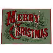 1876 Kerstmis groen Groot Cadeauzakje (Voorkant)