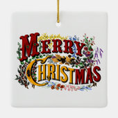 1876 Vrolijk Kerstfeest Dubbelzijdig Keramisch Ornament (Achterkant)