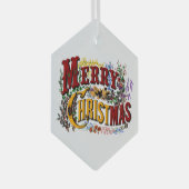 1876 Vrolijk kerstfeest Glas Ornament (Voorkant Rechts)