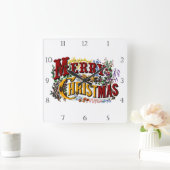 1876 Vrolijk kerstfeest Vierkante Klok (Huis)