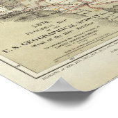 1878 Progress Map of The US Geographical Surveys Poster (Hoek)