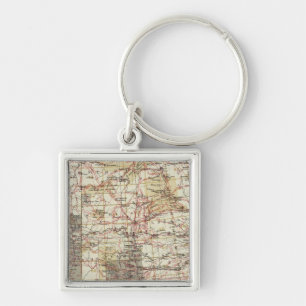 1878 Voortgangskaart van de Amerikaanse geografisc Sleutelhanger