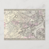 1879 Boston Map Briefkaart (Voorkant)