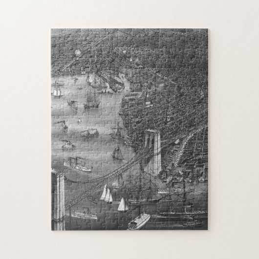 1879 het vintage Raadsel van de Kaart van Brooklyn Legpuzzel (Verticaal)