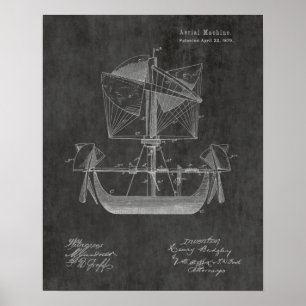 1879 Kunsttekening van het vliegdekvliegtuig Poster