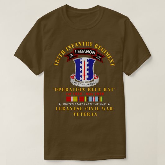 187e Infanterieregiment TF 201 Libanon w AFEM SVC T-shirt (Design voorkant)
