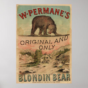 1880 Blondin Beer Oude Circus Poster Kunstprint