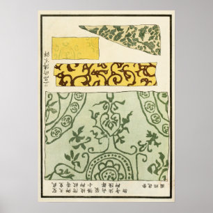 1880 Chinees Brocade Textielpatroon Poster