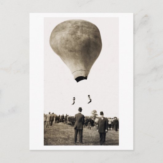 1880 Hot Air Ballon Acrobat Briefkaart (Voorkant)