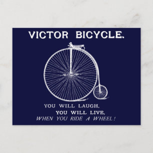1880 Victor Bicycle Poster, wit Briefkaart