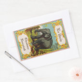 1880s Antiek olifant Bookplate Sticker (Envelop)