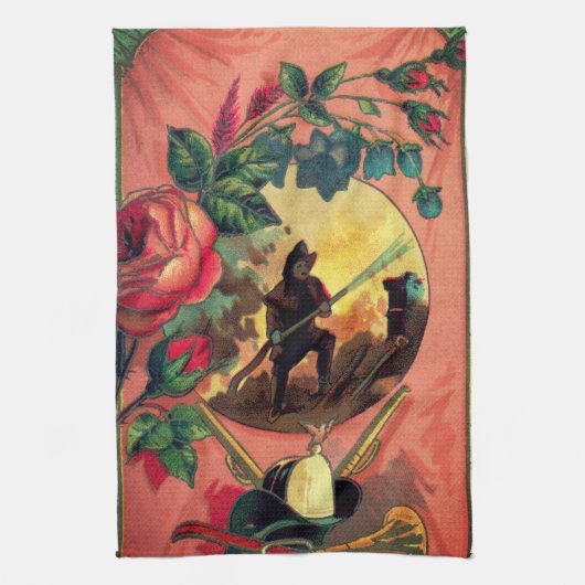 1880s Brandweerman Handdoek Art (Verticaal)