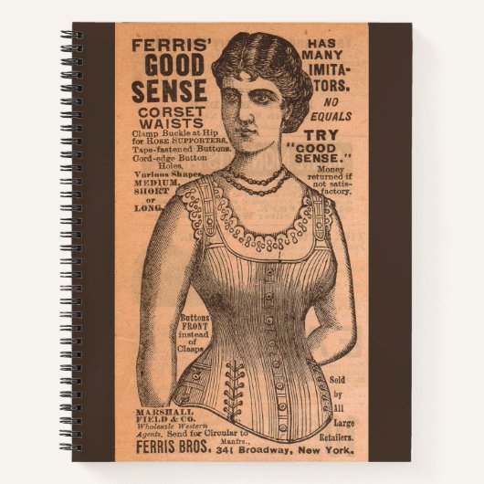 1880s Ferris Common Sense Corsets en Notitieboek (Voorkant)