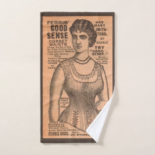 1880s Ferris Common Sense Corsets en print Bad Handdoek
