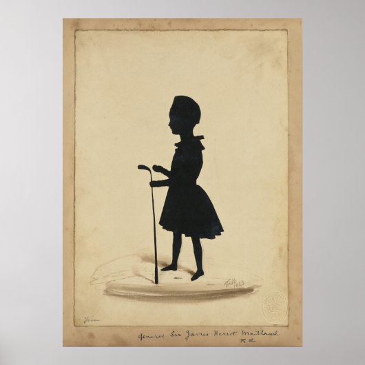 1880's Golfer silhouet - Archival Print (Voorkant)