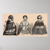 1880s Victoriaans schaduwen mode afdrukken Poster (Voorkant)