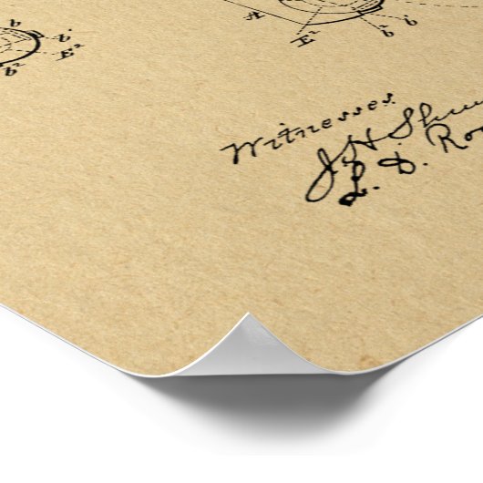 1881 Pistool Revolver Patent Art Drawing Print (Hoek)