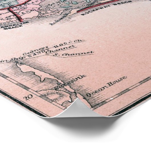 1882 Lange eiland Poster (Hoek)