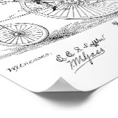 1883 High Wheeler Bicycle Patent Art Print (Hoek)