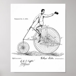 1883  High Wheeler Bicycle Patent Art Print