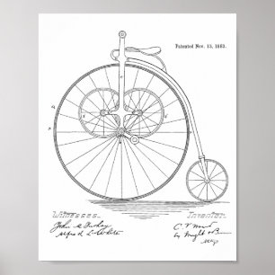 1883  High Wheeler Bicycle Patent Art Print