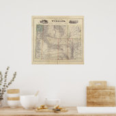 1883 Kaart Wyoming Poster (Keuken)