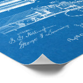 1883 Tekening van geweerpatronen Poster (Hoek)