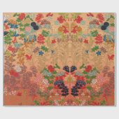 1884 Antiek Japans Flower Fan Patterns Cadeaupapier (Vlak)