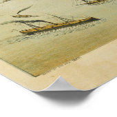 1885 Galveston, TX Birds Eye Uitzicht Panorama Poster (Hoek)