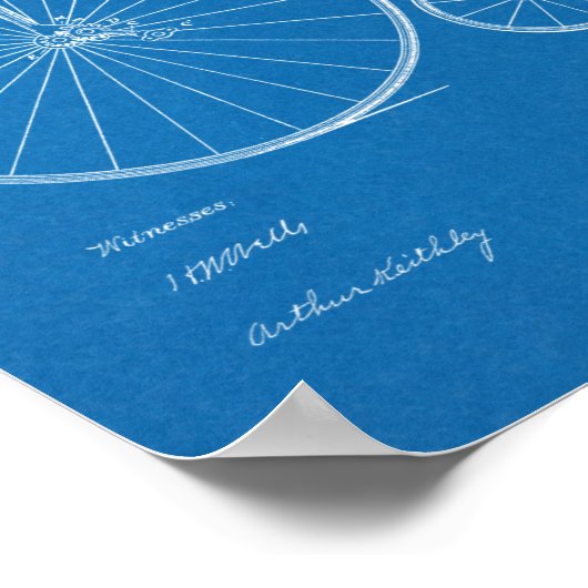 1885 High Wheeler Bicycle Design Patent Art Print (Hoek)