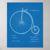 1885 High Wheeler Bicycle Design Patent Art Print (Voorkant)