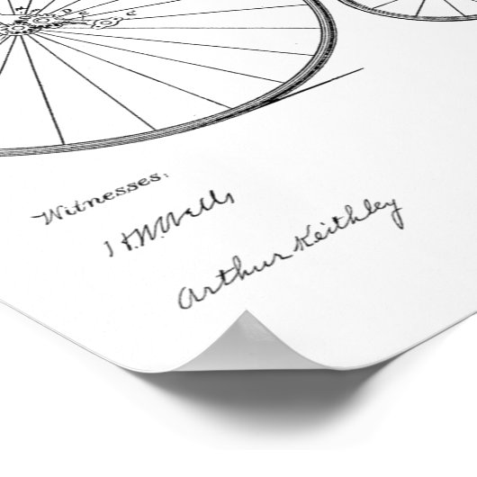 1885 High Wheeler Bicycle Patent Art Print (Hoek)