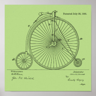 1885  High Wheeler Bicycle Patent Art Print
