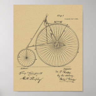 1885  High Wheeler Bicycle Patent Art Print
