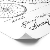 1885 High Wheeler Bicycle Patent Art Print (Hoek)