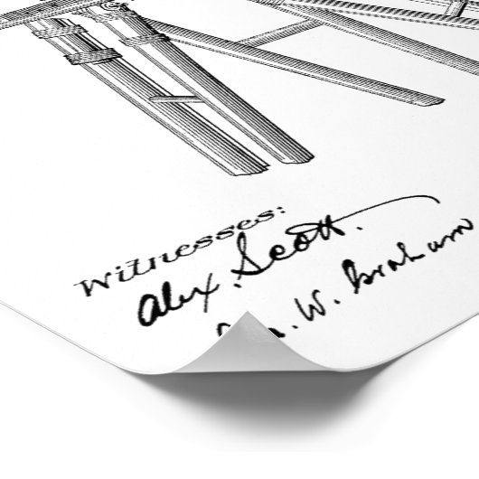 1885 Impression de dessin d'art breveté de caméra (Coin)