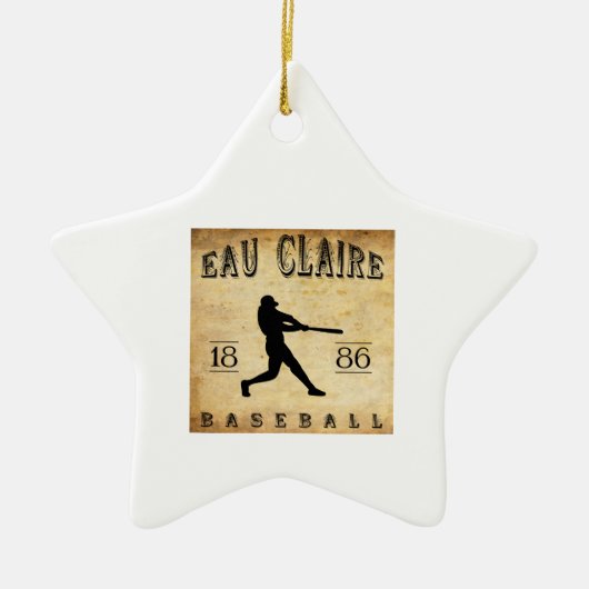 1886 Eau Claire Wisconsin Baseball Keramisch Ornament (Voorkant)